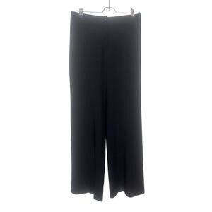 Armani Collezioni Black Wool Wide Leg Flat Front Trouser Pants Women’s Size 6
